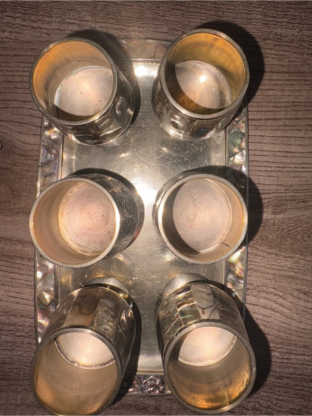 Mother of Pearl Toothbrush Holders Set - Iridescent Shell Accent